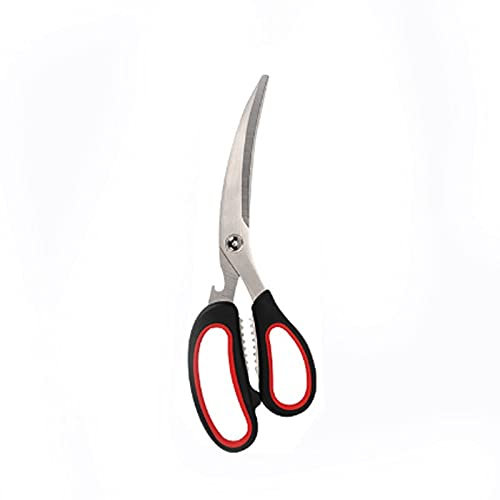 Ciseaux Ciseaux incurvés ménagers, lame tranchante, brossé et poli, épais et durable, acier inoxydable + PP, taille : 27 x 9 cm.