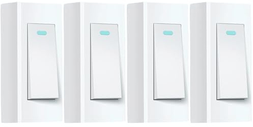 HOMSFOU 4Pezzi Interruttore Luce Pulsante Interruttore Multi Lampade Sicurezza Design Sottile e Moderno Facile da Installare Compatibile con Pannelli Muro e Lampade