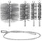 4 Stück Ofenrohrbürste Set, 30mm 50mm 80mm 150mm Flexible Ofenrohrbürste mit Schubstange und 1m Biegbare Schubstange für Schornstein Kamin Ofenrohr Rauchrohr Reinigung