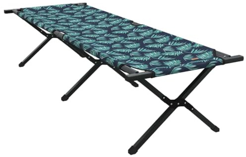 Xolmizyn Letto da campeggio pieghevole, 193 x 69 x 45 cm, stabile letto da campo con telaio in acciaio, letto da viaggio per esterni, pesca e giardino, motivo foresta