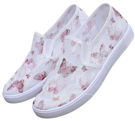 Zapatos Tracht Mujer Blancos Planos Encaje Dirndl Boda Tejido Deporte Tenis Mesh Running Verano Boda Caminata Casual Transpirables Elegantes