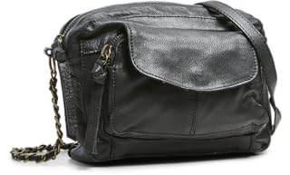 PIECES Pcnaina Leather Cross Over, Sacs bandoulière femme, Noir (Black), 5,5x14x20 cm (B x H T)