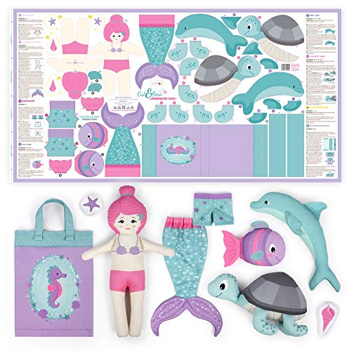 kullaloo KINDERLEICHT - Cut & Sew Stoff als Panel auf Popeline/Baumwolle zum selber Nähen für Anfänger - Öko-Tex 100 zertifiziert (Underwater Tales)