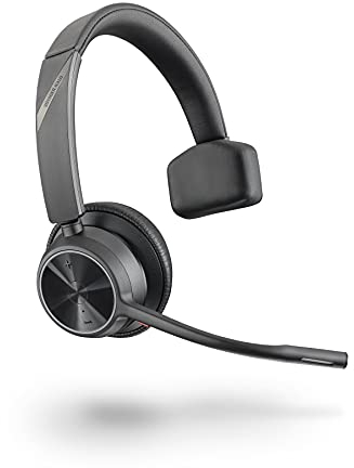 Plantronics Poly – schnurloses Voyager 4310 UC-Headset (Plantronics) – Ein-Ohr-Headset – USB-C-Bluetooth-Adapter – kompatibel mit Teams, Zoom und mehr, Schwarz