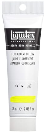Liquitex 1045981 Professional Heavy Body Acrylfarbe in Künstlerqualität mit ausgezeichneter Lichtechtheit in buttriger Konsistenz, 59ml Tube - Fluo Gelb