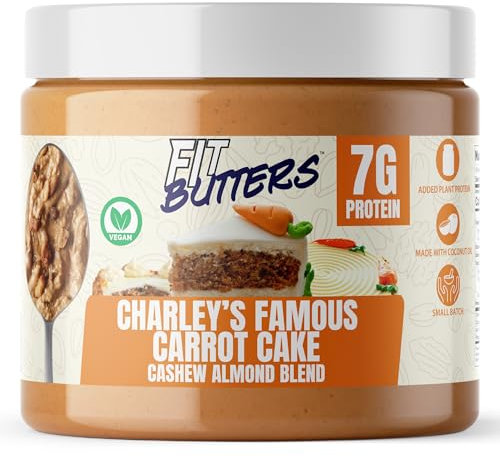 FIt Butters Charley's Famous Tarta de zanahoria vegana de anacardo y mantequilla de almendra