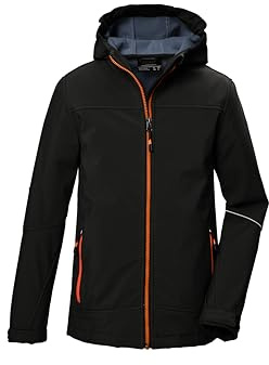killtec Niños Chaqueta softshell/chaqueta de exterior con capucha KOW 366 BYS SFTSHLL JCKT, schwarz, 128, 42161-000