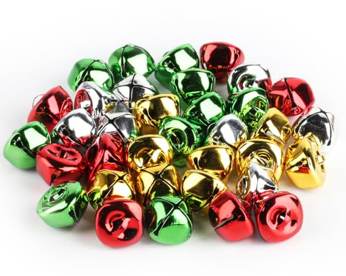 40 STK Kleine Glöckchen zum Basteln, 25mm Bunte Metallglöckchen, Mini Deko Glöckchen zum Aufhängen, Kleine Glöckchen zum Klingeln, Kleine Schellen für Osterlamm Handwerk Schmuck Festival Dekoration