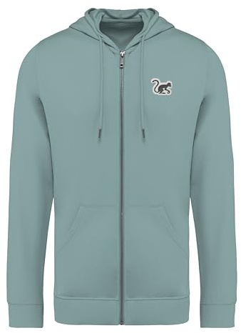 Surf Monkey Sudadera Fina con Capucha y Cremallera Ecológica Primavera/Verano - Modal, un Material ecológico y Resistente - Hoodie Hombre/Mujer