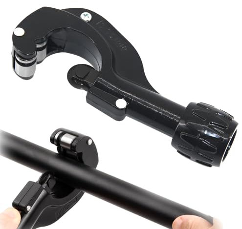 Cortador de tubos, cortador de tubos con desbarbador y 3 piezas de repuesto de rueda de corte, cortador de tubos de cobre, cortador de tubos de acero, cortador de tubos para tubos de cobre y aluminio