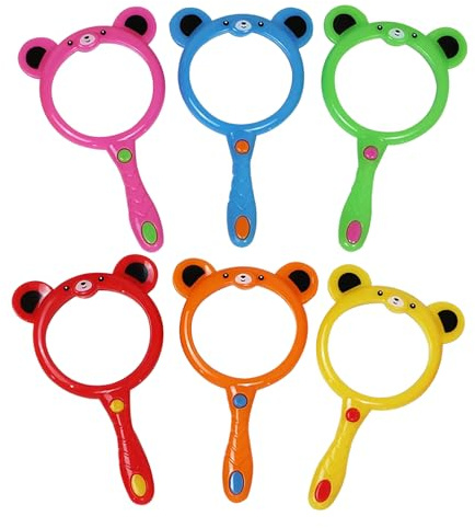 Opdestn Lupa para Niños Pequeños, De Exploración con Lupa Infantil - Juego De 6 Lupas Portátiles Antichoque con Empuñadura Ergónomica para Exploración De Naturaleza Terrario Aula Detectives
