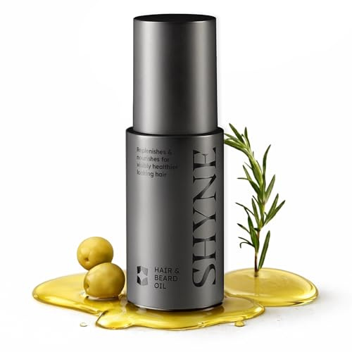 SHYNE Hair & Beard Oil | Nourishing Oil for Visibly Healthier Hair | Perfect for Men's Hair & Beards | 99% Natural Origin Rosemary, Castor & Argan Oil | Black Owned Beauty (50ml)