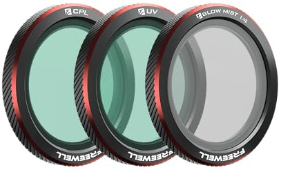Freewell 3-Pack Magnetic Filters for DJI Neo 2 – Includes CPL (Polarizer) for Glare Reduction, UV for Lens Protection, & Black Glow Mist 1/4 for Cinematic Effects.