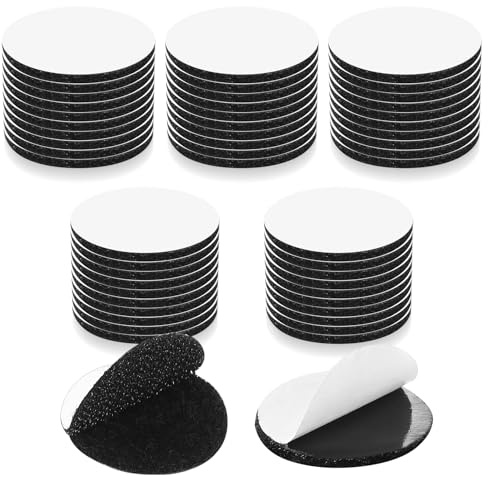 50 Pz Nastri Adesivi Resistenti, Gancio e Anello Nastri Adesivi Rotondi Biadesivi, 30 mm Puntini Nastro Biadesivi per scuola, casa, ufficio, pavimenti, pareti, fai da te