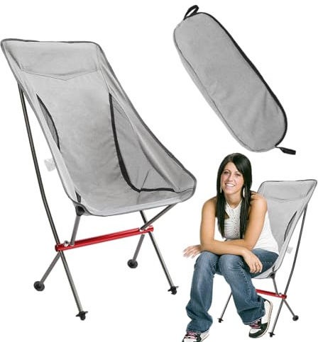 Generico Silla de camping portátil – Silla portátil para sentarse, asiento compacto de trekking – para playa, senderismo, picnic, jardín