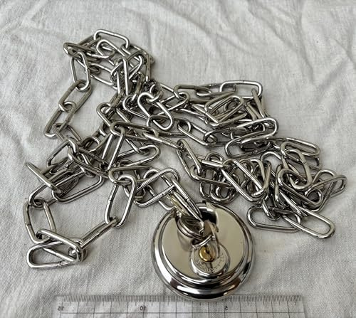 MEIERLE & Söhne Candado con cadena de acero de 3 m – Candado redondo de acero inoxidable macizo con 3 llaves – Cadena de seguridad para bicicleta, puerta, garaje y motocicleta