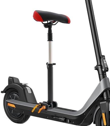 Sillín Patinete Eléctrico, Asiento Scooter Universal Altura Ajustable 40-60 Cm, Sillín Plegable Aleación Aluminio Cojín PU Transpirable Accesorio Cómodo Antigolpes, Ancho 14-15 Cm