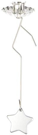 hdg Baumkerzenhalter Balancehalter Pendelhalter für Weihnachtsbaum mit Stern (Silber, 12er)
