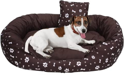 Odol-Plu Luxus Hundebett Hundekissen orthopädisch, weicher Rand, formstabil, Kratzfest, einfache Reinigung (braun)