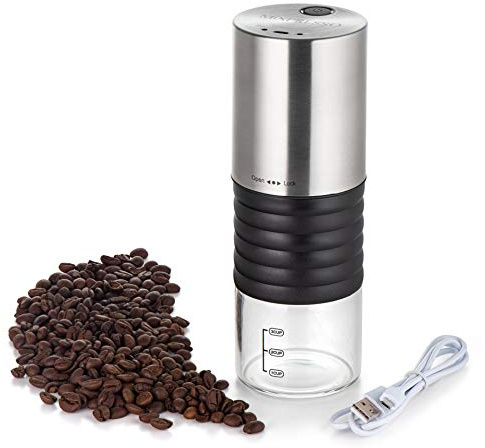 Mixpresso Electric Coffee Grinder With Usb And With Easy On/Off Button, Coffee Bean Grinder & Spice Grinder For Herbs, Nuts & Grains, Spice Mill.