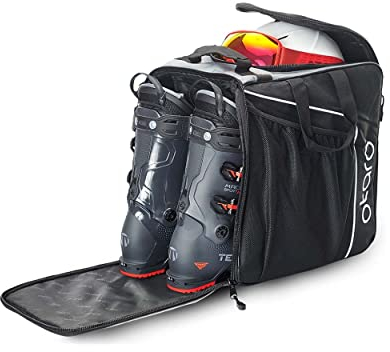 Otaro Skischuhtasche mit Helmfach (Classic | 44 L | Felsgrau) Premium Skitasche für Skischuhe | Auch als Schlittschuhtasche oder Inlinertasche | Ski Tasche, Skisack Set, Skischuhtaschen