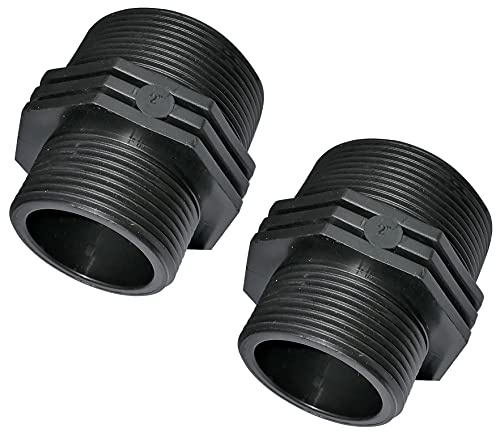 AERZETIX - Set di 2 Riduzioni Maschio/Maschio per Avvitare - Filettatura 2 x 1 1/2 - in Plastica - Nippli Ridotti con Raccordo Filettato - PN 6 Bar - Raccordo per Tubi
