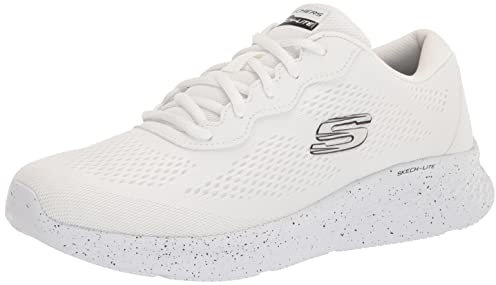 Skechers Damen 149990 WBK Sneaker, Weißes Netzgewebe, schwarzer Besatz, 40 EU