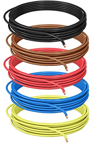 DCSk Fahrzeugleitung - 2,5mm² - 10m - FLRY B asymmetrisch Sortiment 5 Farben - 2.5 mm² - KFZ-Kabel-Litze - rot schwarz blau braun gelb - 2 5mm2