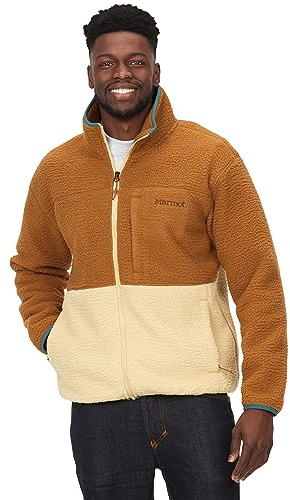 MARMOT Herren Aros Fleecejacke Sherpa im Retro-Stil für Camping und Wandern im Herbst und Winter, Hasel/Eiche hell, Größe S