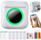 Impresora portátil mini impresora fotográfica térmica sin tinta con 7 rollos de papel, impresora inteligente Bluetooth compatible con Android e iOS, para etiquetas, imágenes, notas (C22-Blanco)