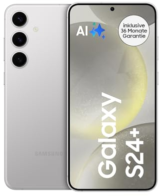 Samsung Galaxy S24+ AI Smartphone, Android-Handy ohne Vertrag, 12 GB RAM, 256 GB Speicher, 50-MP-Kamera, Lange Akkulaufzeit, Marble Gray, 3 Jahre Herstellergarantie