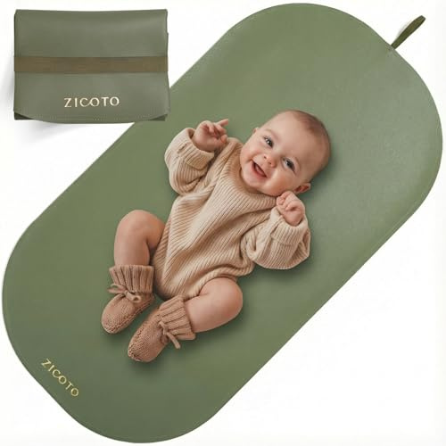 Beautiful Baby Diaper Changing Mat Made of Vegan Leather - Soft and Easy to Wipe Changing Pad for Travel or at Home Use - Lightweight and Foldable Mat that Perfectly Fits Into Any Diaper Bag