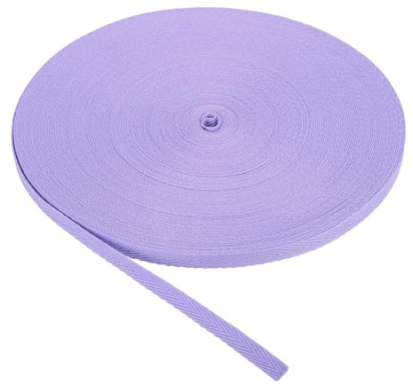 PATIKIL Cinta De Algodón Sarga 6mm 23m Cinta De Algodón Cinta Sesgada Ribete Tafetán Espiga Para Costura Envoltorio De Regalo, Lila Claro