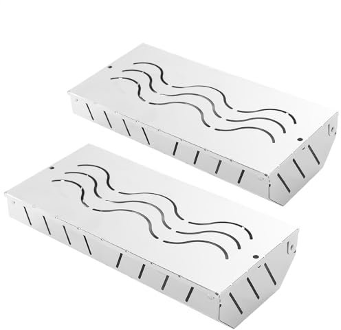 Yidueace Caja para fumar para barbacoa, caja para fumar con chip de madera, 2 cajas para fumar resistentes para barbacoa, funciona con virutas de madera, sabor ahumado, accesorios de barbacoa para