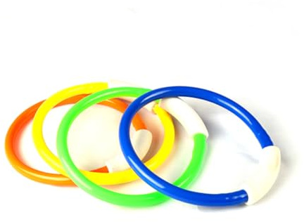Abaodam 4 Pezzi Anelli per Immersioni Subacquee Colorati, Giocattoli da Piscina per Addestramento alle Immersioni, Anelli da Presa per Nuoto Subacqueo, Accessori per Giochi D’Acqua