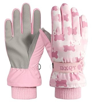 Generisch Guantes de esquí y snowboard para niños, resistentes al viento, cálidos, para deportes al aire libre, niños y niñas (4-8 años)