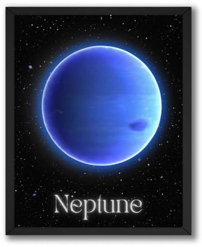 ALPINE INK CO. Neptune Astronomy Canvas Poster - Realistic Blue Planet Artwork - Solar System Science Design - Kids Room Classroom Wall Decor - 8x10 Unframed Canvas Print