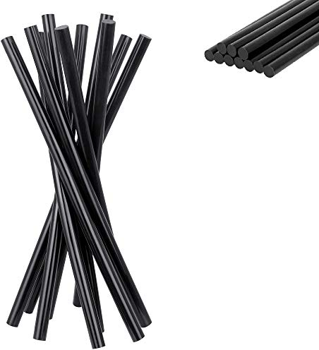 BUZIFU Lot de 10 Bâtons de Colle Chaude 270 x 11 mm Colle Carrosserie Automobile Extra Forte Bâton de Colle Thermofusible pour Pistolet à Colle Répartition de Débosselage Voiture Tissu Plastic - Noir