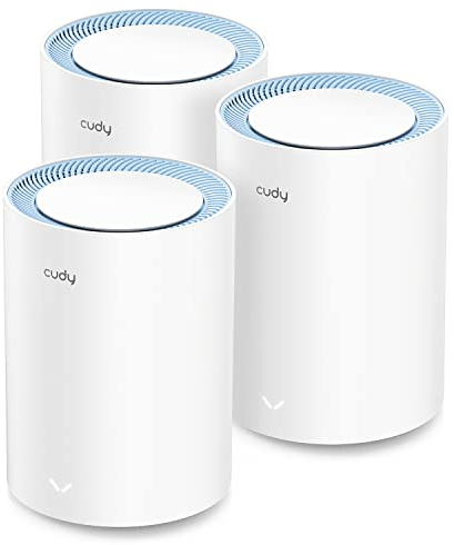 Cudy AC1200 Whole Home Mesh-WLAN-System, AC1200 Dualband-WLAN-Router, Range Extender, VPN, DNS über TLS, IPv6, DDNS, M1200 3er-Pack