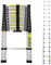 Sonnewelt Escalera telescópica de 4,4 M, Escalera de Tijera de Aluminio Antideslizante, 150 kg/330 Libras de Capacidad de Carga Escalera Extensible, Escalera de Aluminio con asa de Transporte