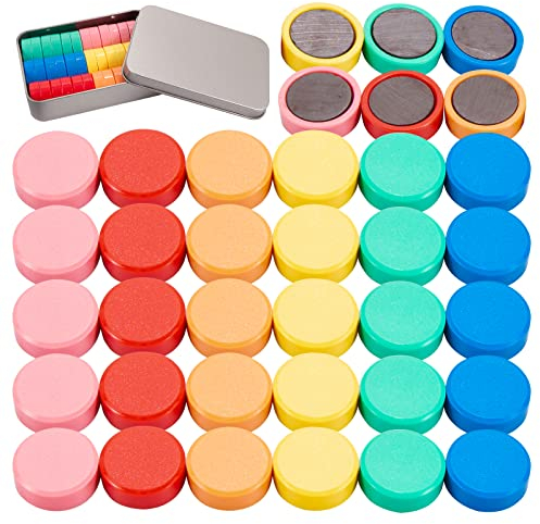 Wukong 36 Stück Circle Magnete für Whiteboard, 6 Farben Fridge Magnete für Magnettafel, Schule, Seminare, Kühlschrankmagnet Schließfächer und Foto Ø 20 mm, 8mm Dicke