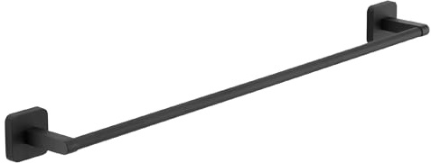Gedy Tonga Porta Asciugamani Bagno da Parete Lunghezza 60cm, Porta Asciugamani Muro Fissaggio Tramite Viti o Adesivo, Finitura Nero Opaco, Porta Salviette Bagno da Muro in Acciaio Inox e Cromall