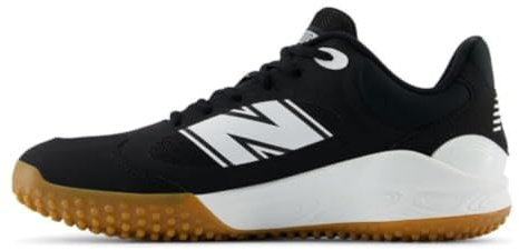 New Balance Men's Fresh Foam 3000 V7 Turf-Trainer Baseball Shoe, Black/White, 9 M
