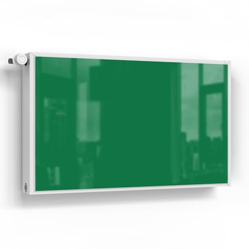 DEQORI Lámina magnética para calefacción, 100 x 60 cm, color verde oscuro, decorativa para radiadores, lámina decorativa autoadhesiva, magnética y se puede escribir
