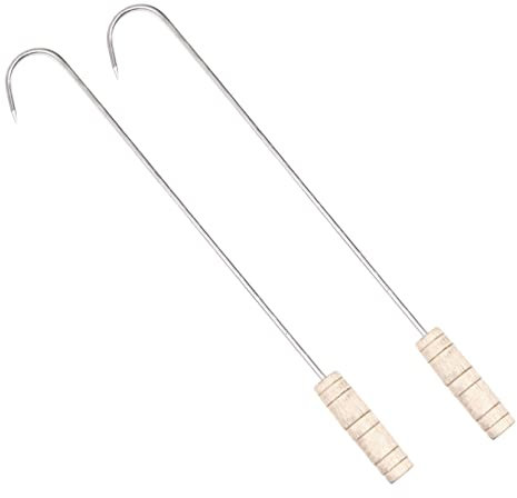 Hohopeti 2pièces Crochets Acier Inoxydable Pour Viande Crochets à Accessoires De Cuisine Pour Accrocher Jambon Poulet Et Autres Viandes Pour Fumage Et Séchage