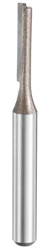 sourcing map Straight Router Bit 1/4 Inch Shank 5/32 Cutting Dia, 2 Flutes 0.79 Inch Cutting Length YG6 Carbide Cutter with PTFE Heat Resistance Coating, Woodworking Grooving Trim Bit