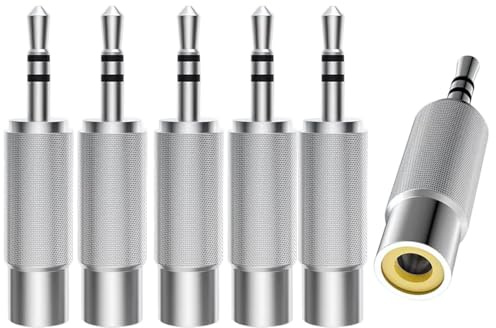 RUNCCI-YUN 6 Stück 3.5 mm TRS auf RCA Audio Adapter,3-poliger 3,5-mm-Stereo Männlich(1/8 Zoll) auf RCA Weiblich Adapter, kompatibel mit Kopfhörern, Lautsprechern,Telefonen,MP3