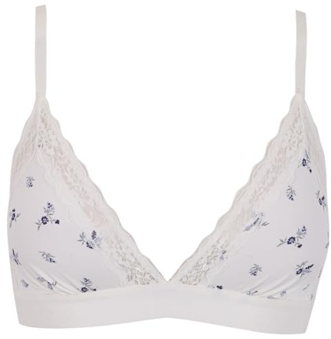 Women'secret Sujetador Triangular Natural Microfibra y Encaje