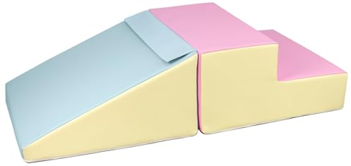 Velinda Mini set di mattoncini in schiuma di grandi dimensioni (colore: rosa, blu, giallo pastello)