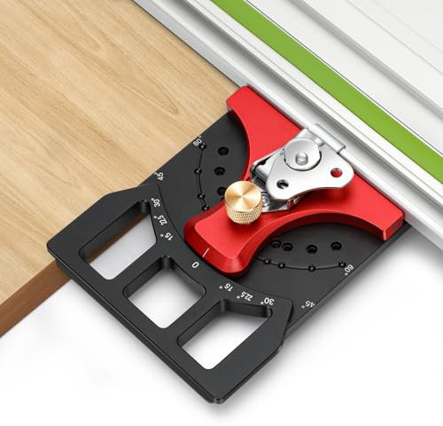 Feikeer Adjustable Track Saw Square, 60° Quick Positive Angle Stop, Compatible with Festool/Milwaukee/Makita Accessories, for Miter Cutting, see, 2 Year Warranty